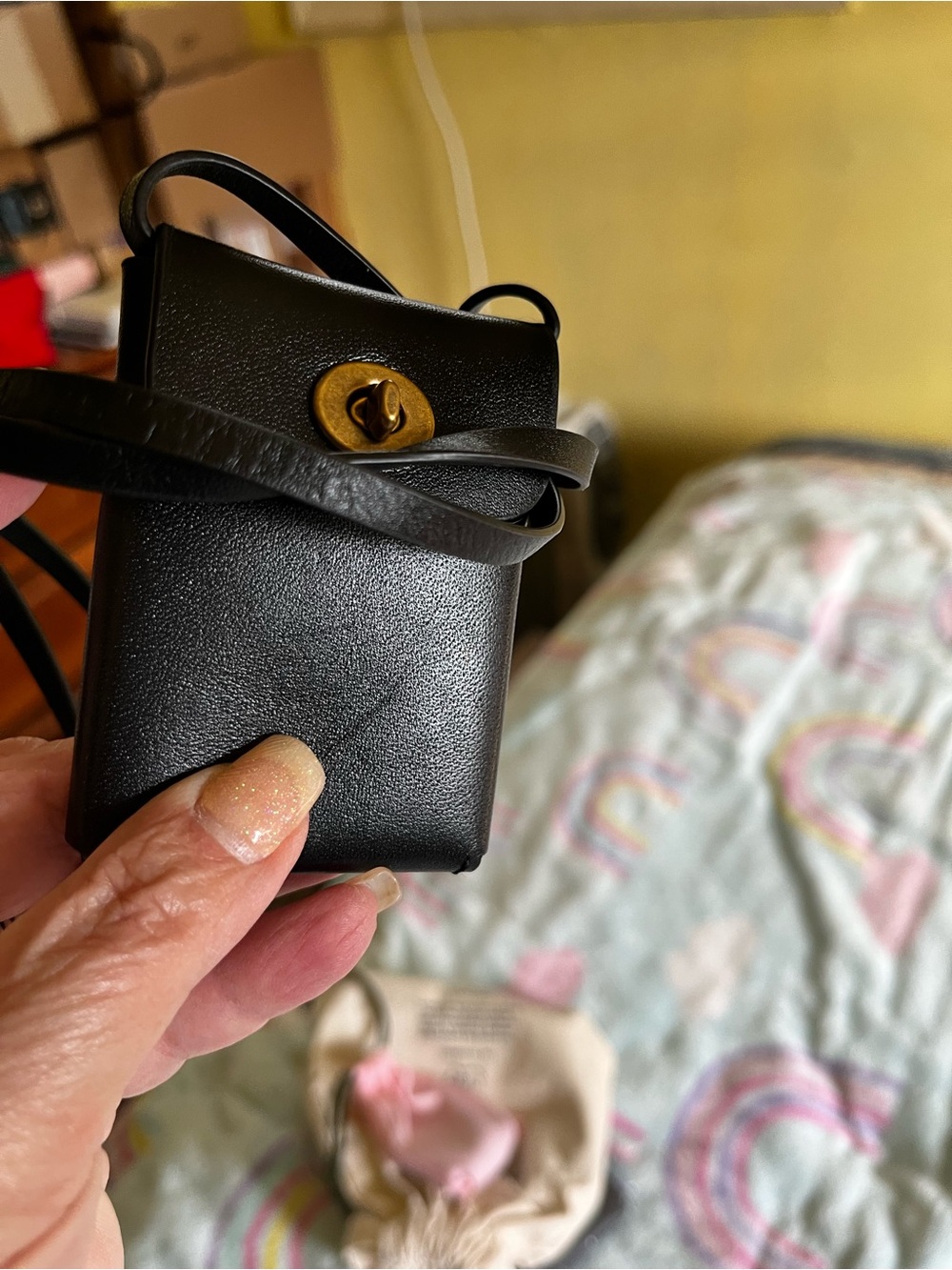 Coach Black Mini Turnlock Bag Charm or Necklace. - Picture 3 of 16